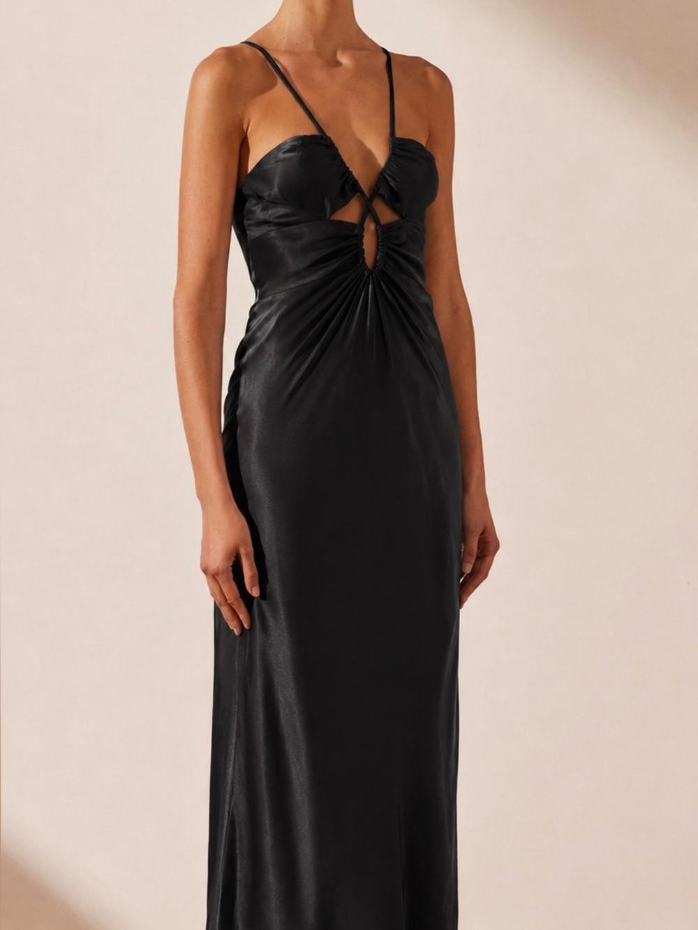Shona Joy Angelica Keyhole Cutout Midi Dress